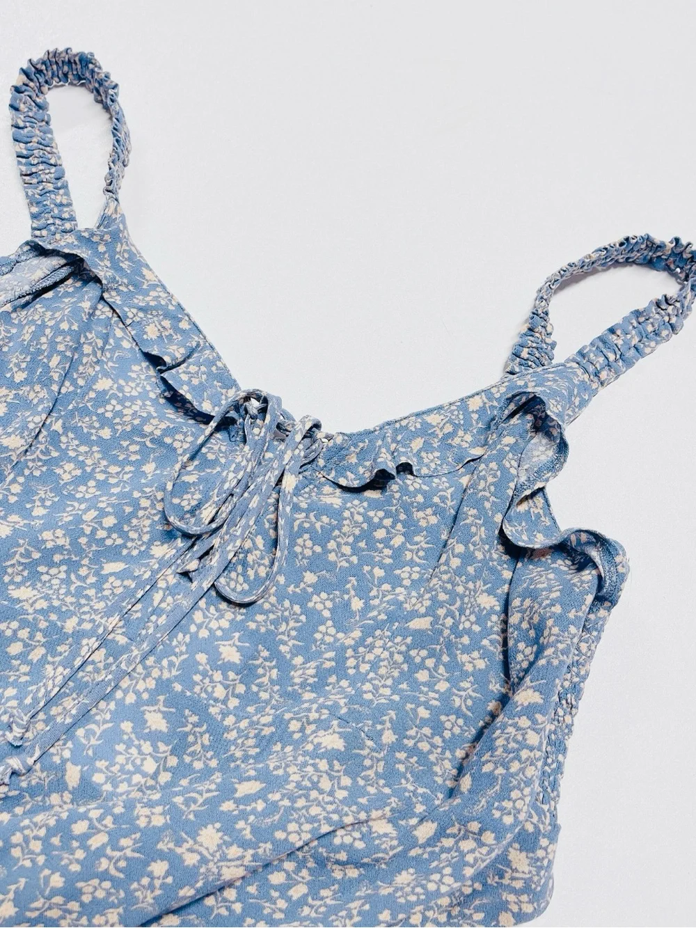 American Eagle Blue Floral Summer Mini Dress